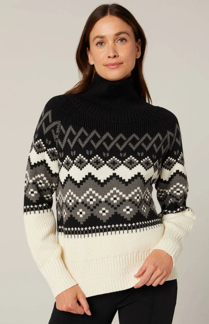 Leighton Mock Neck Ski Sweater - Black