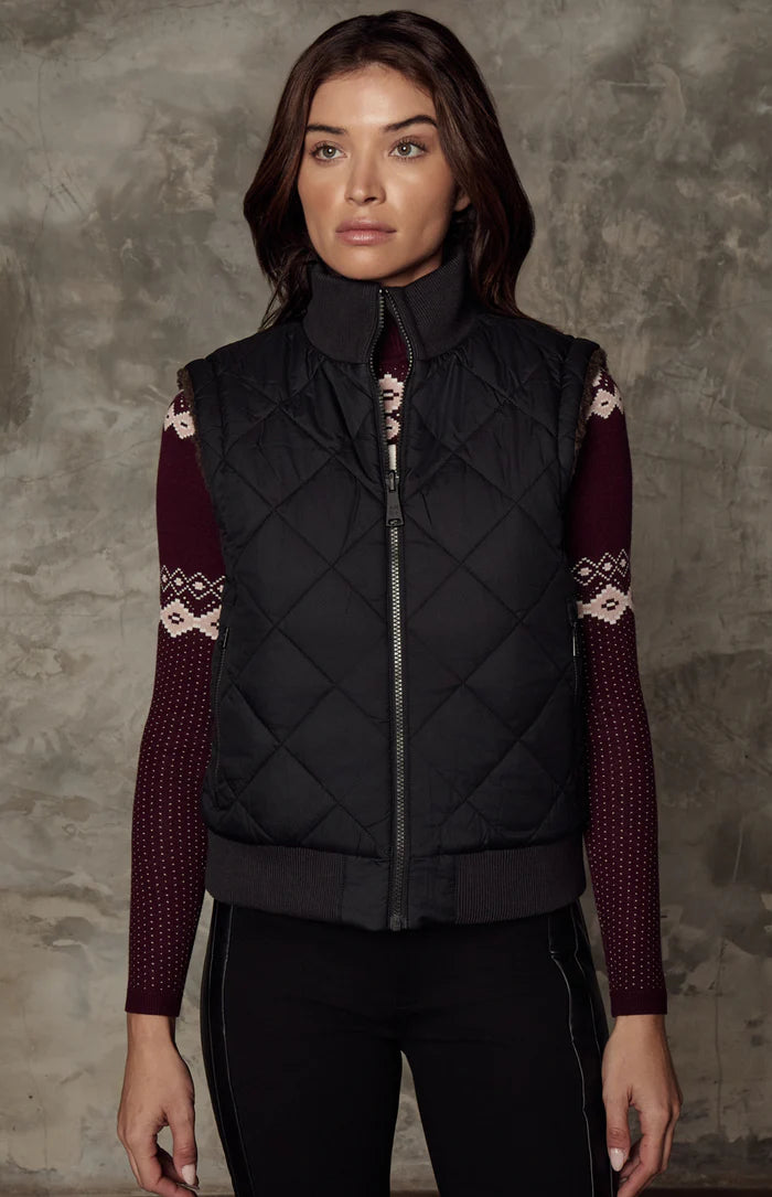 Atlas Quilted Reversible Vest - Black