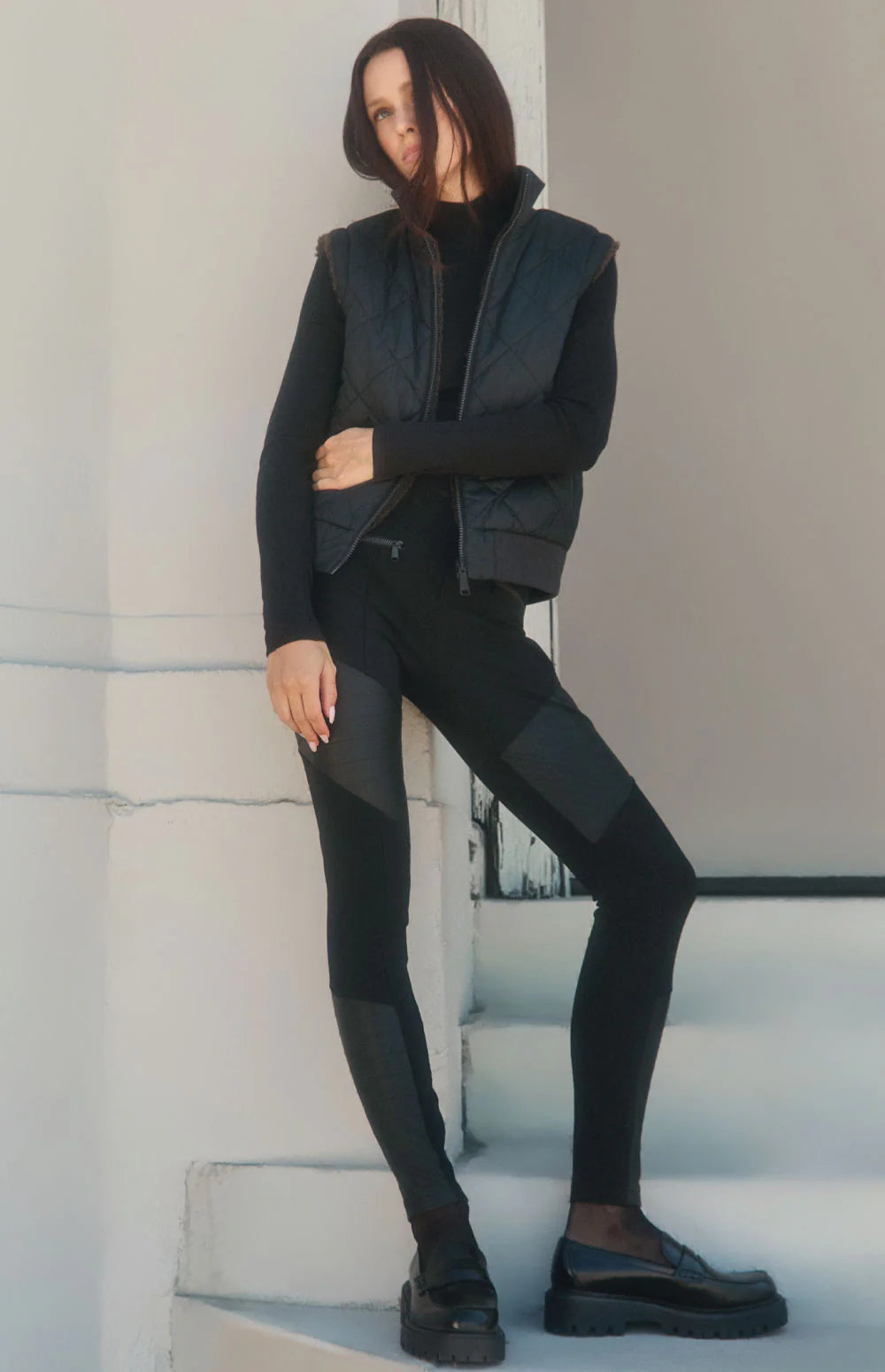 Atlas Quilted Reversible Vest - Black