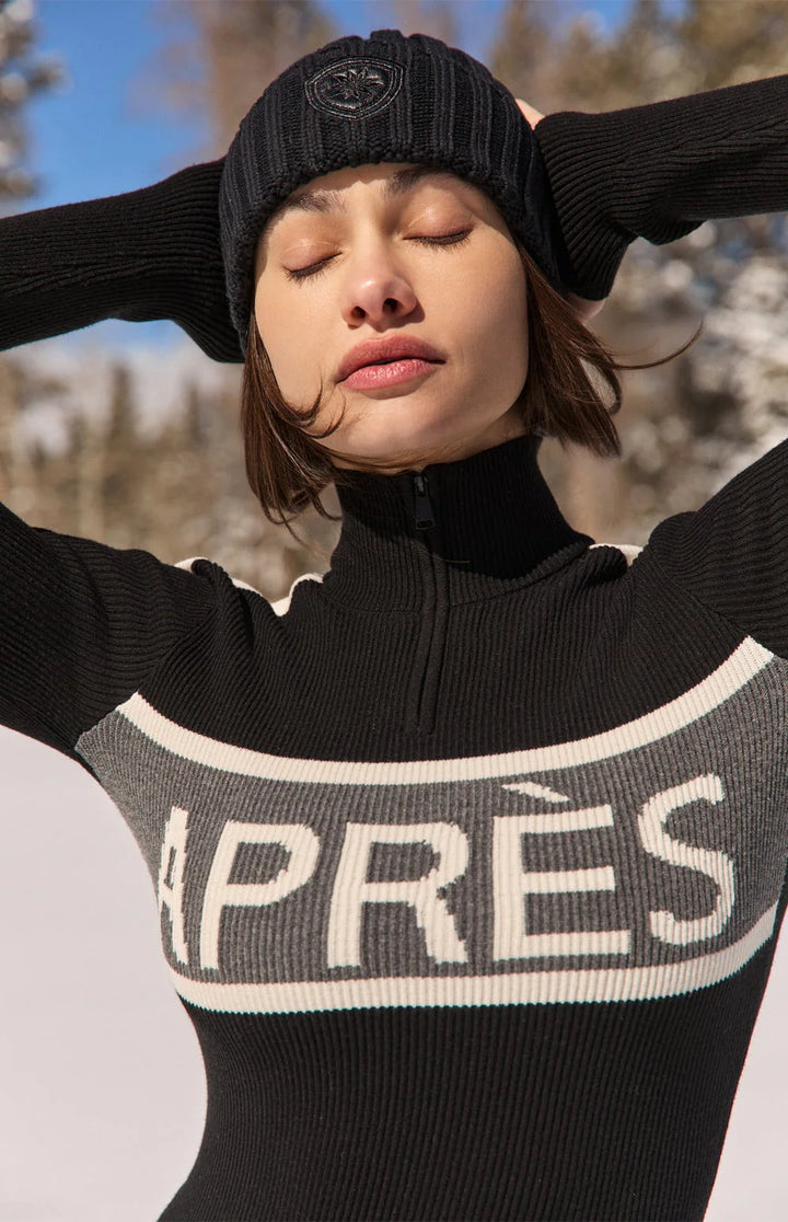 Kate 1/2 Zip Apres Sweater - Black