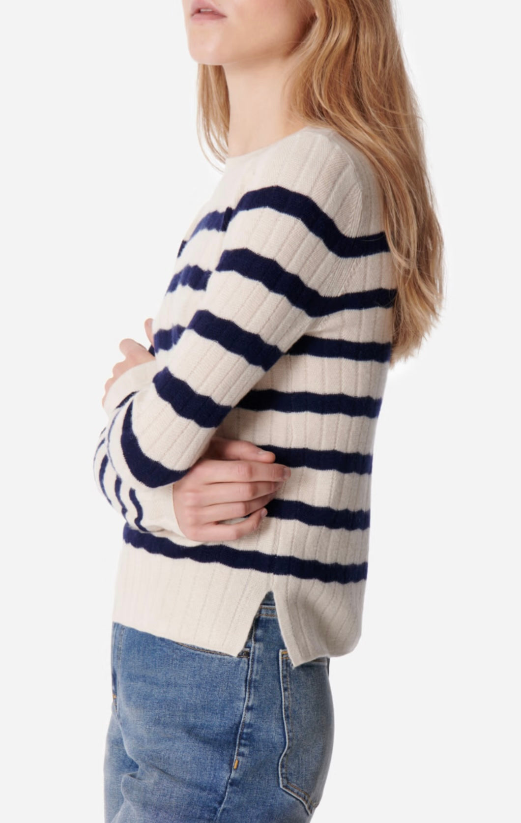 Estelle Sweater - Ecru/Navy