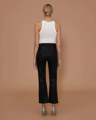 Bella Crop Flare - Black Coated