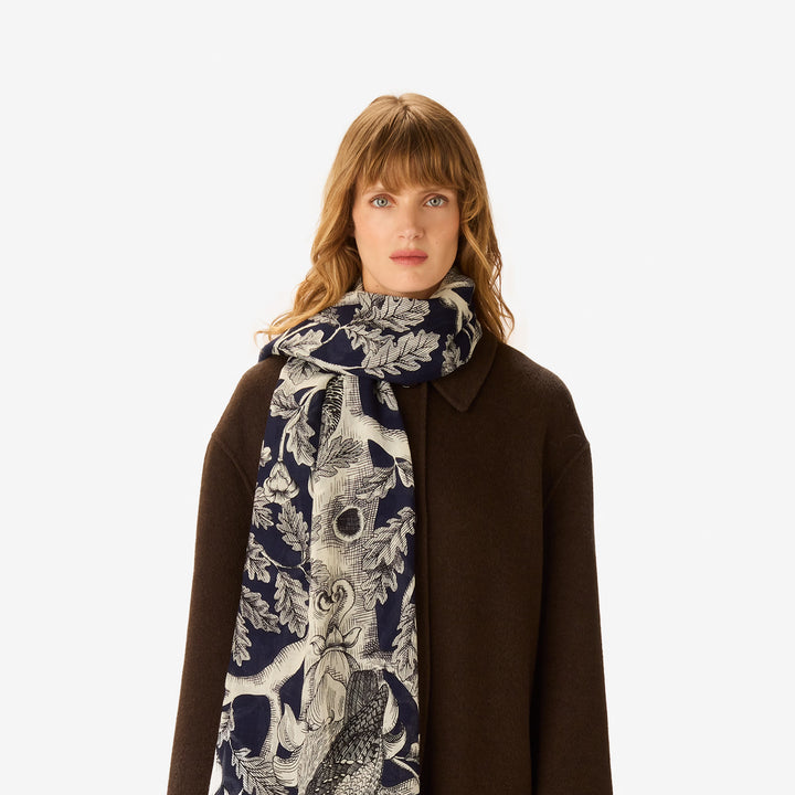 Scarf 100 - Navy Tree