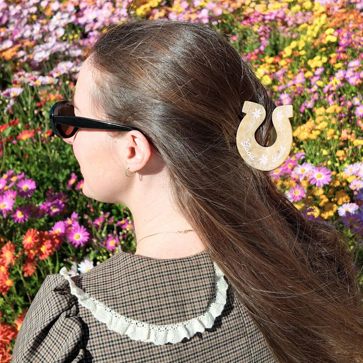 Claw Hair Clip - Good Luck Horseshoe