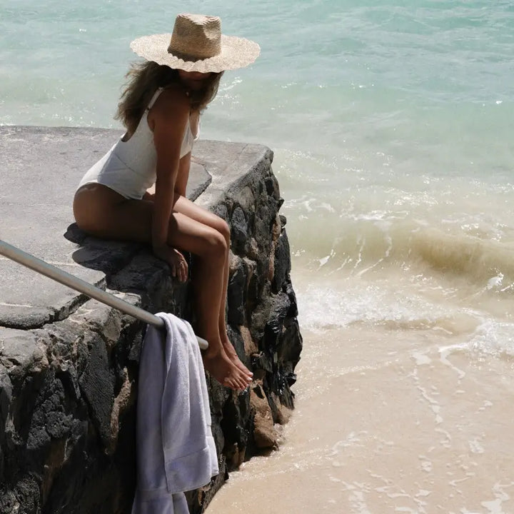 Wavy Wide Brim Straw Hat