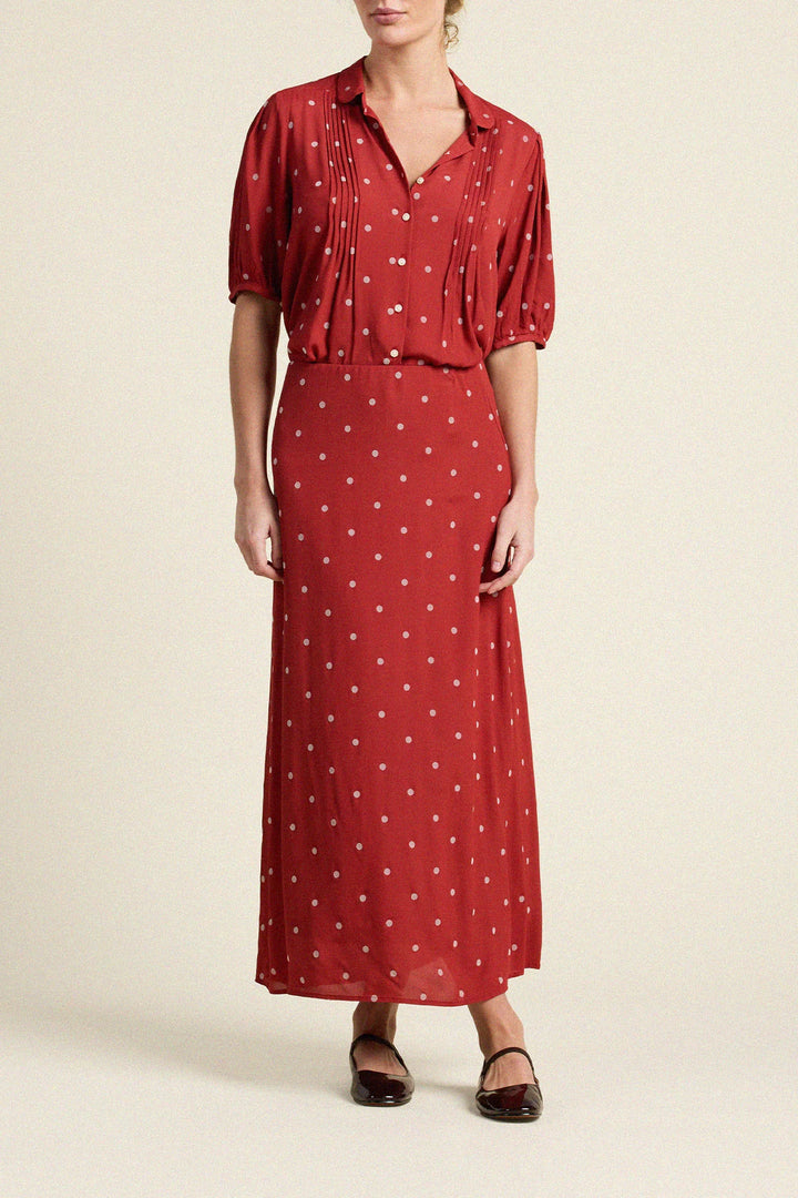 Nadine Blouse - Berry Dot