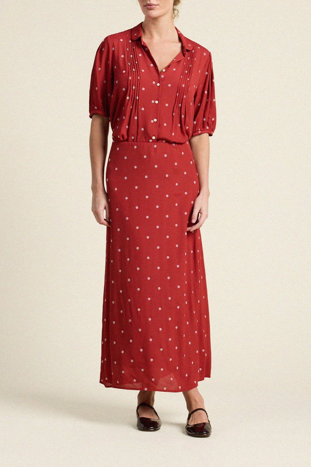 Demi Skirt - Berry Dot