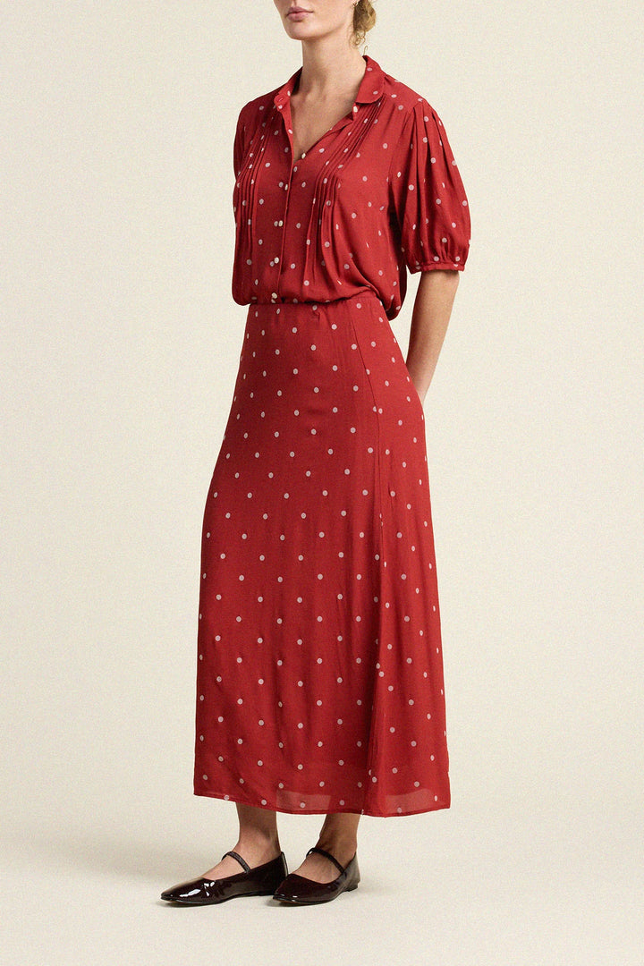 Nadine Blouse - Berry Dot