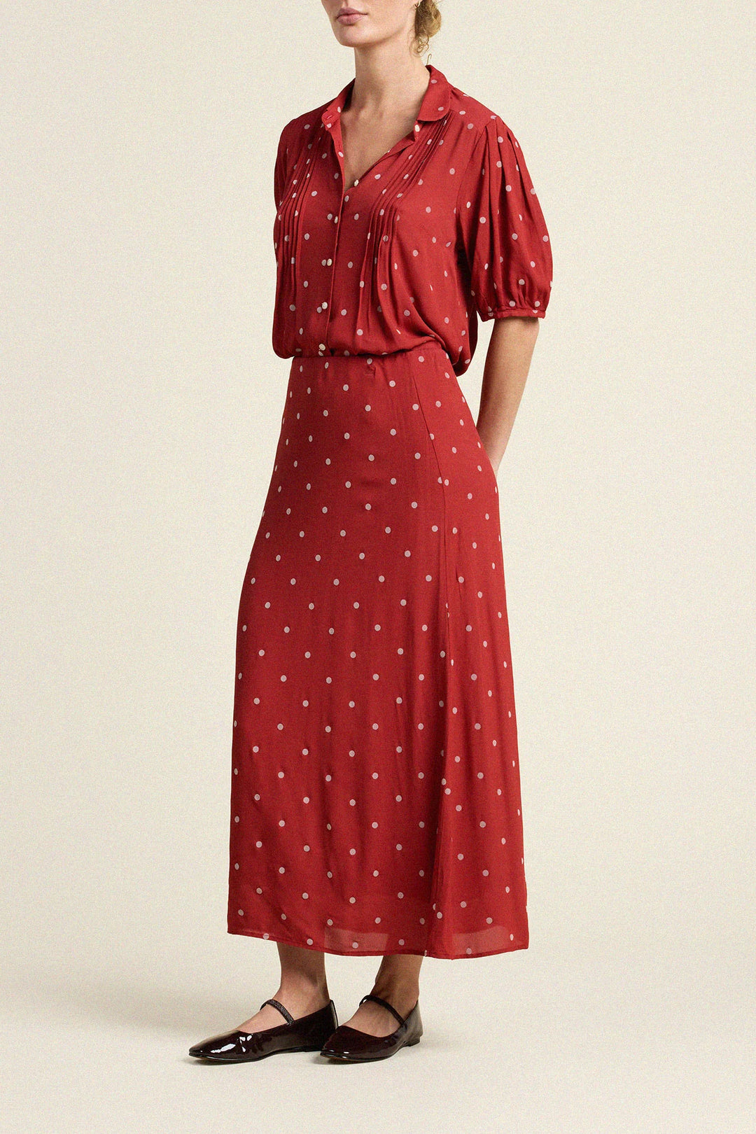 Demi Skirt - Berry Dot