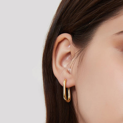 Large Oval Earrings - Gold