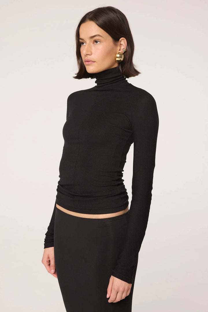 Blixa Turtleneck Top - Black