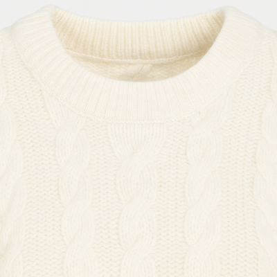 Elle Cable Cardigan-White