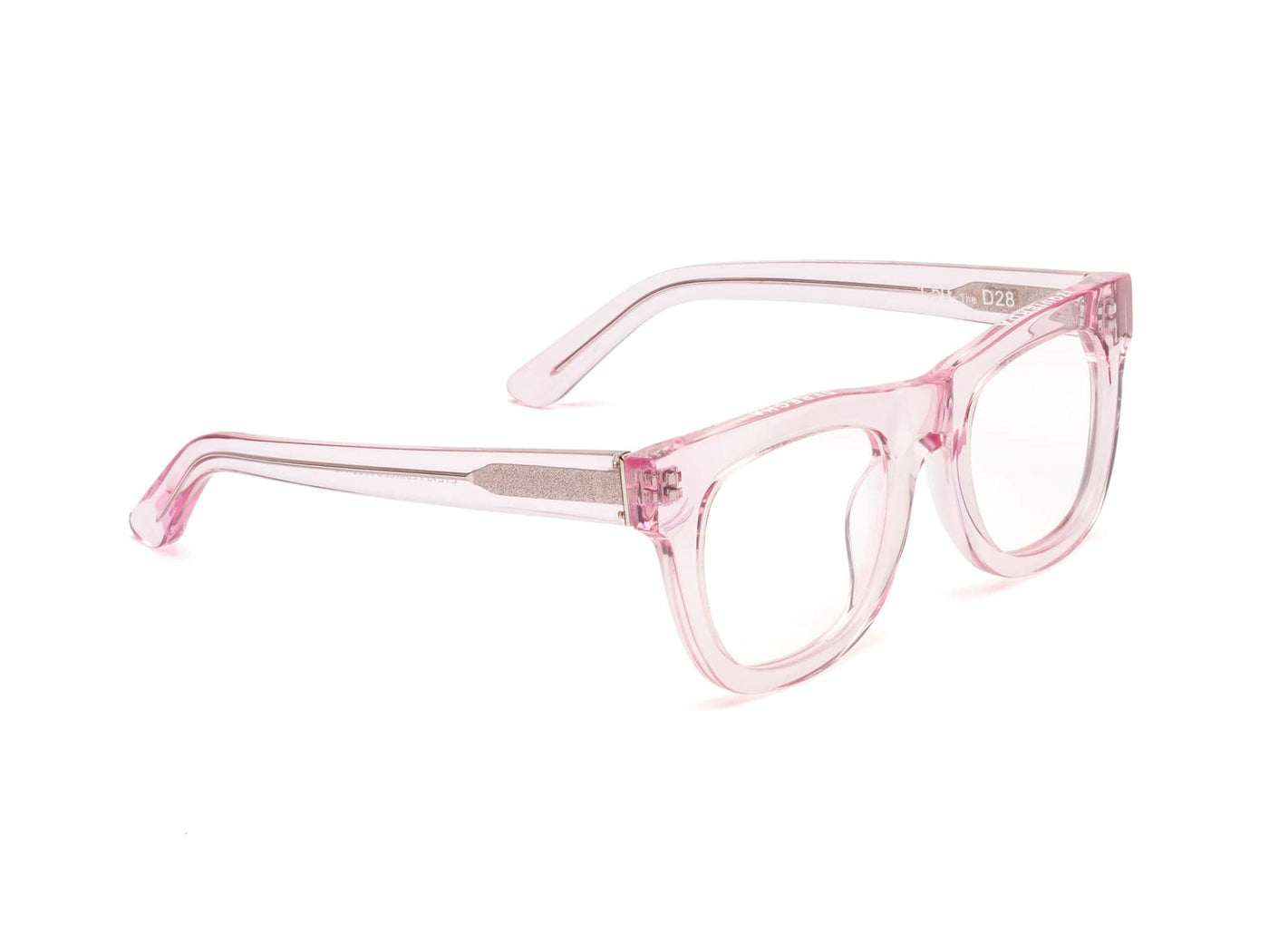 D28 Reading Glasses - Polished Clear Pink