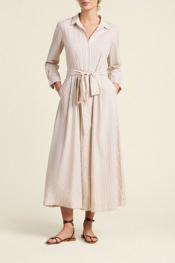 Emmelie Dress - Carmel Stripe