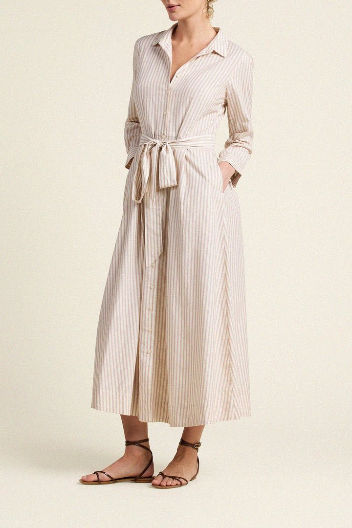 Emmelie Dress - Carmel Stripe