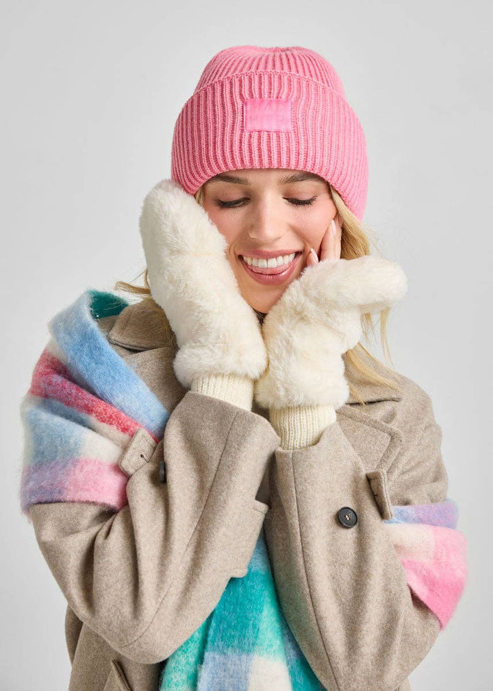 Faux-Fur Mittens - Ivory