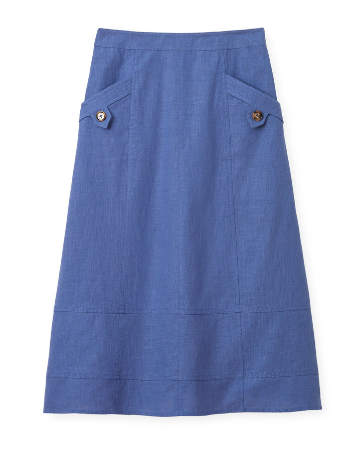 Alice Button Skirt - Coastal Indigo