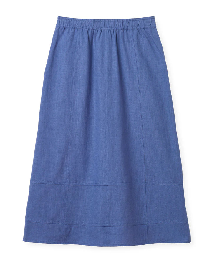 Alice Button Skirt - Coastal Indigo