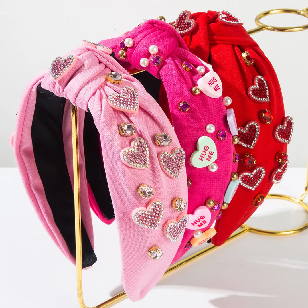 Heart Headband - Hot Pink