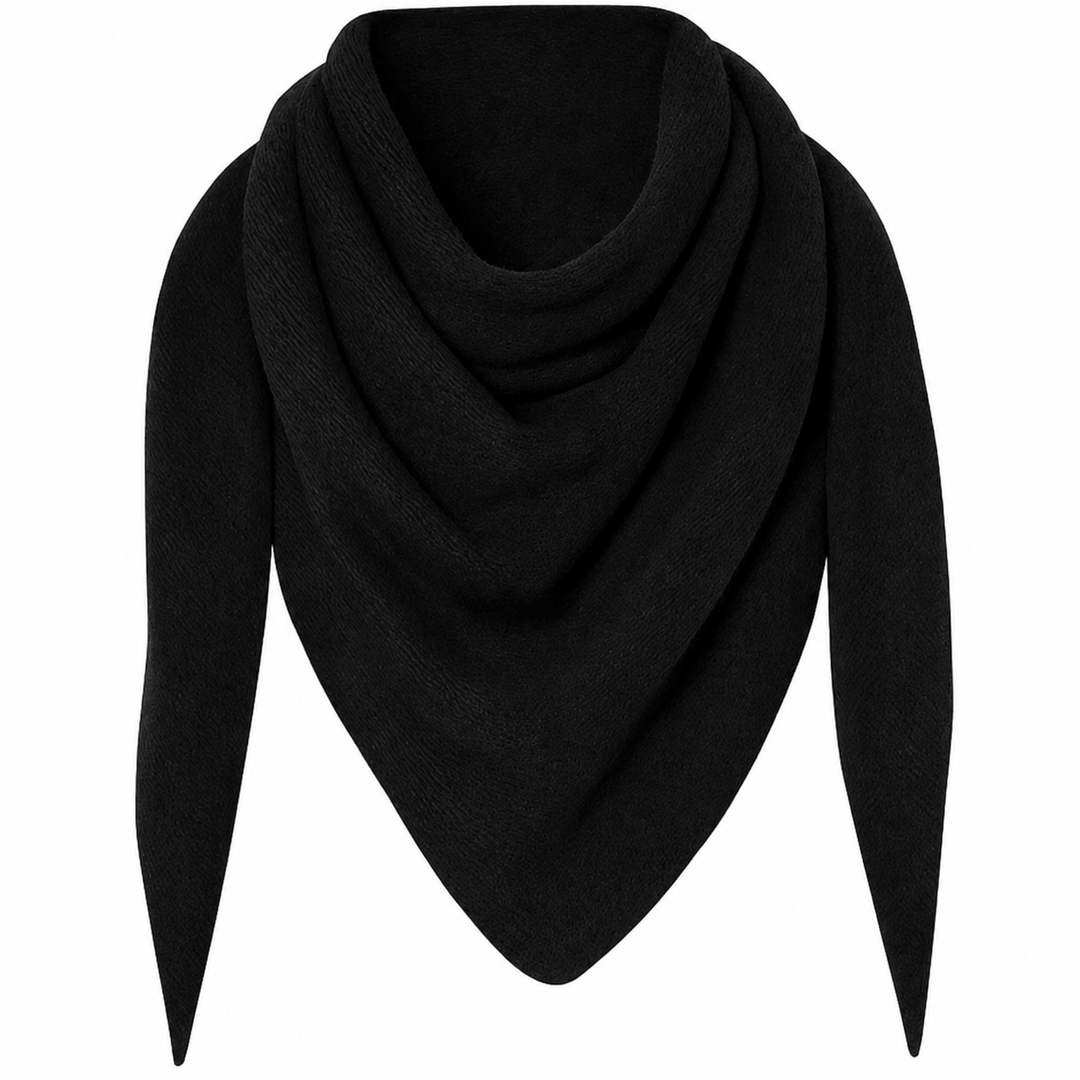 Cashmere Blend Triangle Scarf- Black