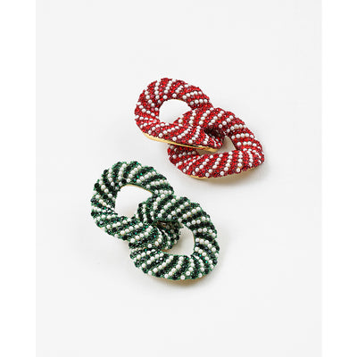 Statement Holiday Knot Earring - Red