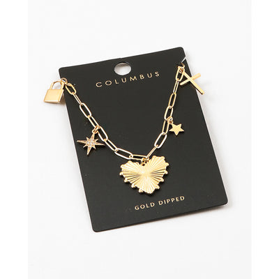 Gold Dipped Charm Necklace