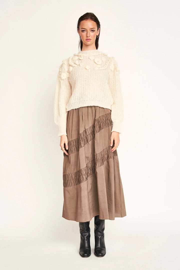 Verona Ruched Skirt - Walnut