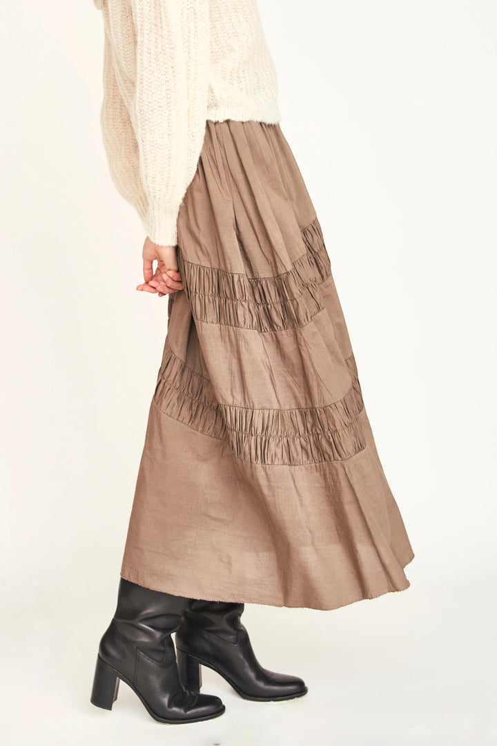 Verona Ruched Skirt - Walnut