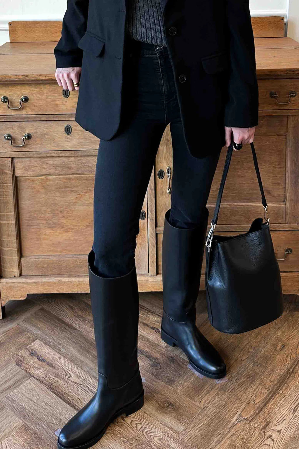 Atelier Equestrian Boot - Black Leather