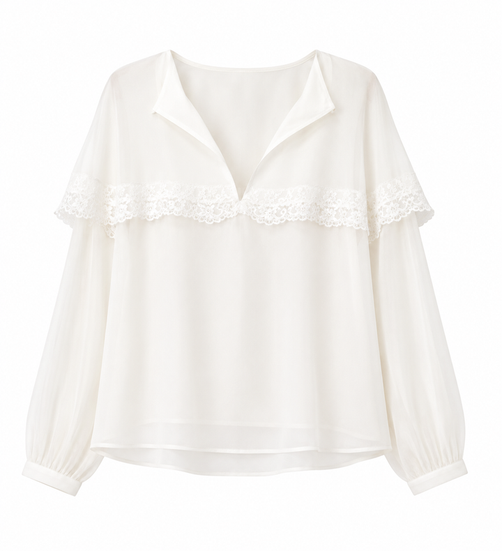 Marila Chiffon Blouse -White