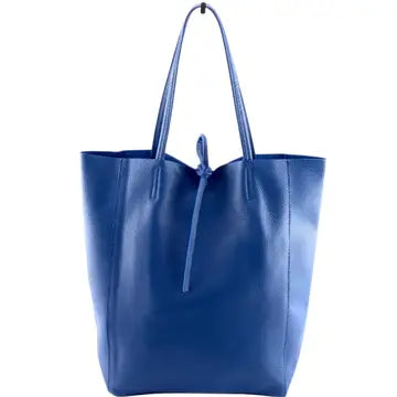 Leather Tote Bag - Royal Blue