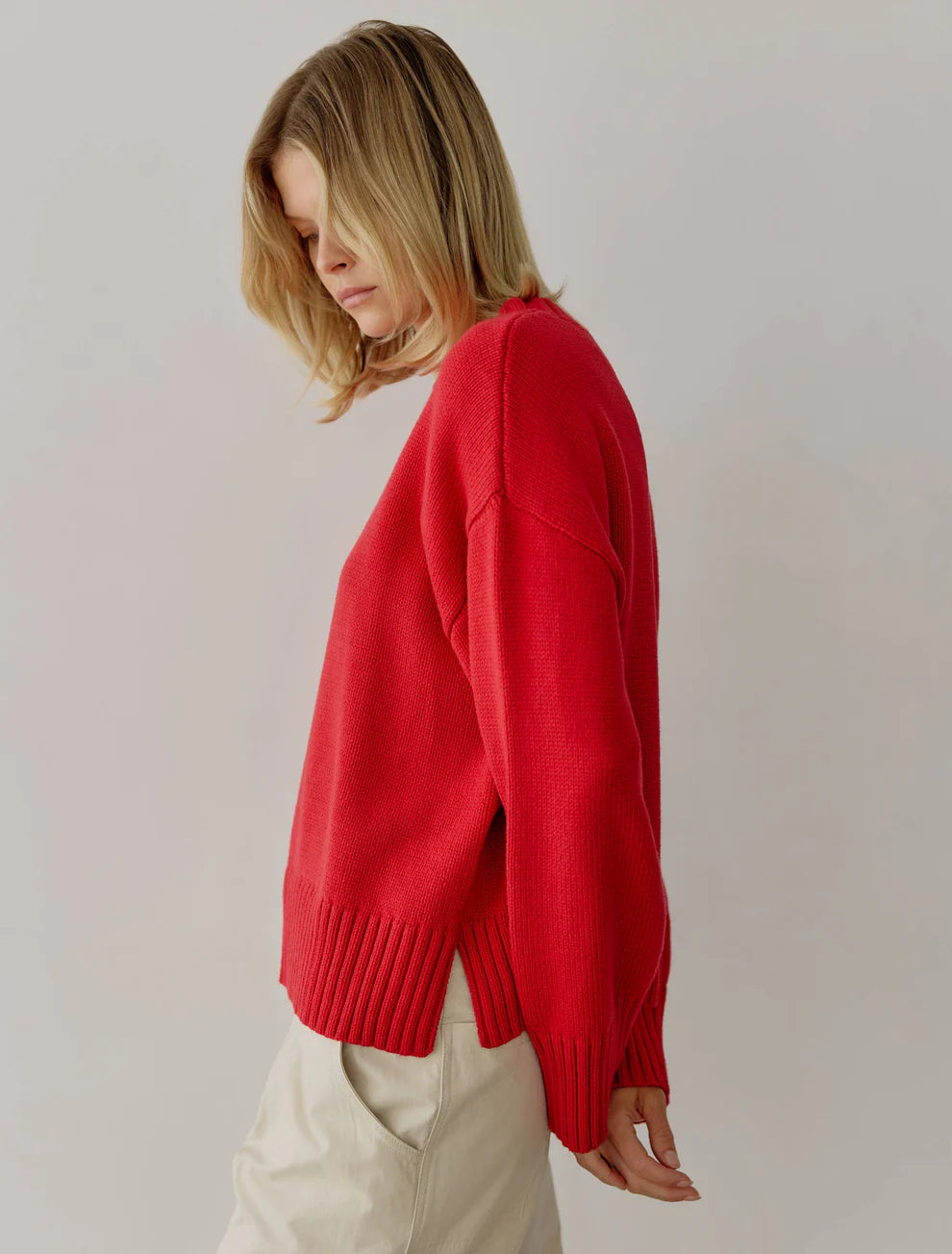 The Asher Sweater - Cherry Red