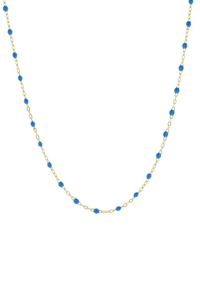 Rosary Enamel Necklace - Navy
