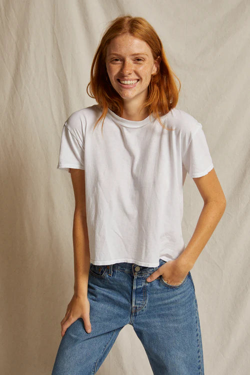 Harley Cotton Boxy Crew Tee - White