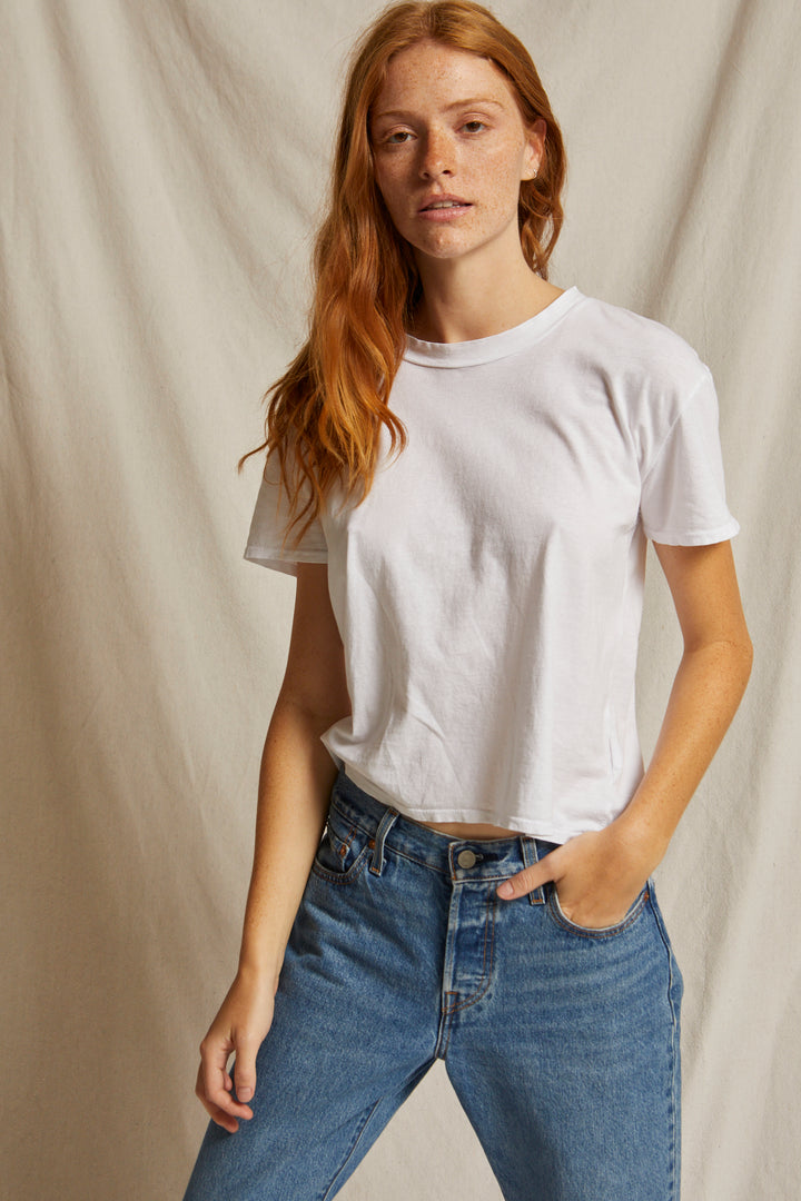 Harley Cotton Boxy Crew Tee - White