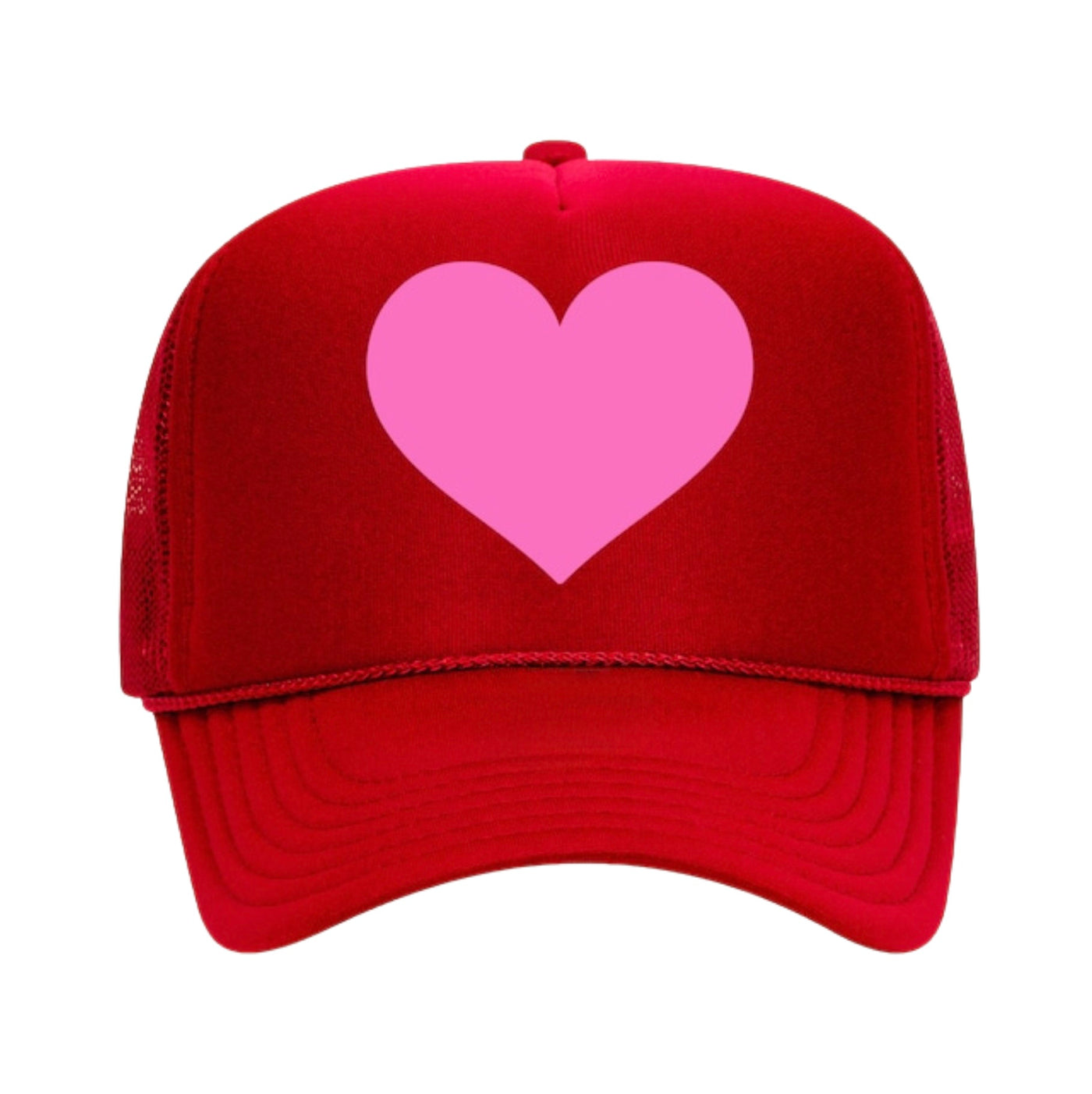 Heart Hat - Red/Neon Pink