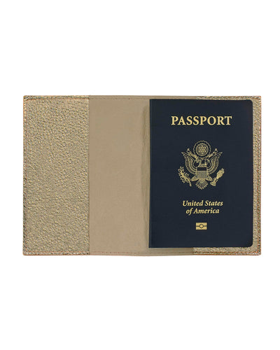 Passport Cover - White Gold Genuine Morocco