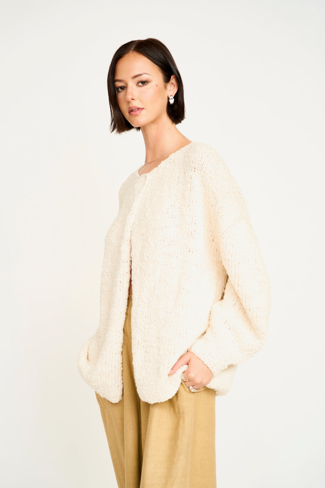Cusco Cardigan - Cream Flame