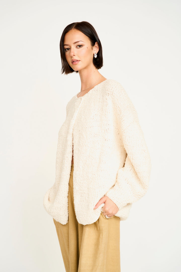Cusco Cardigan - Cream Flame
