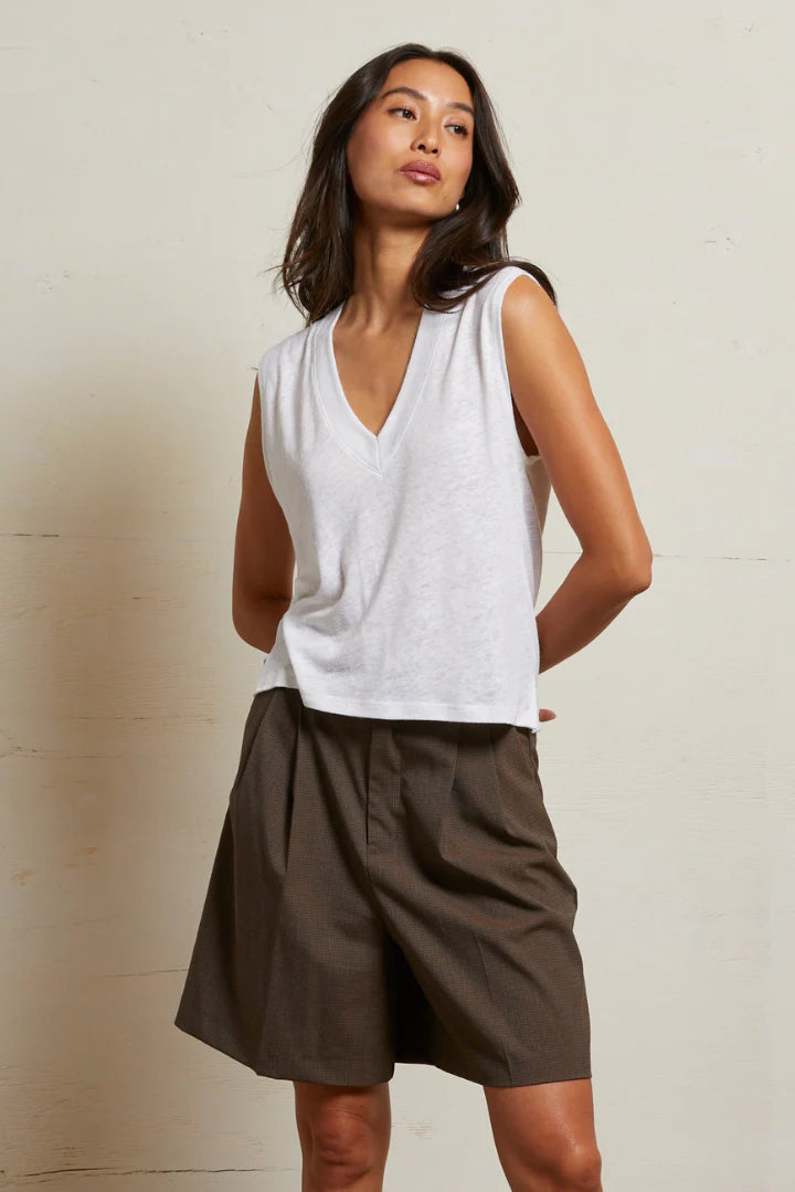Lucy Linen Jersey Tank - Natural
