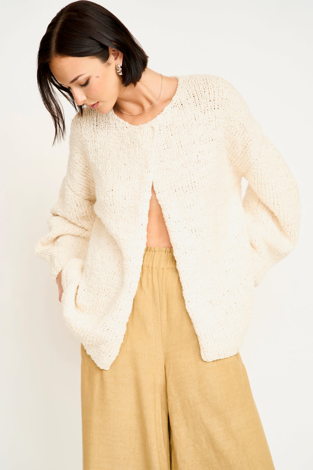 Cusco Cardigan - Cream Flame