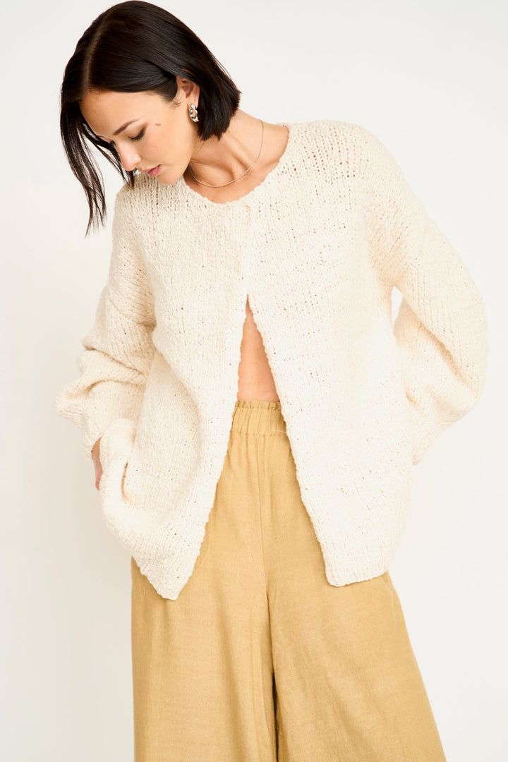 Cusco Cardigan - Cream Flame