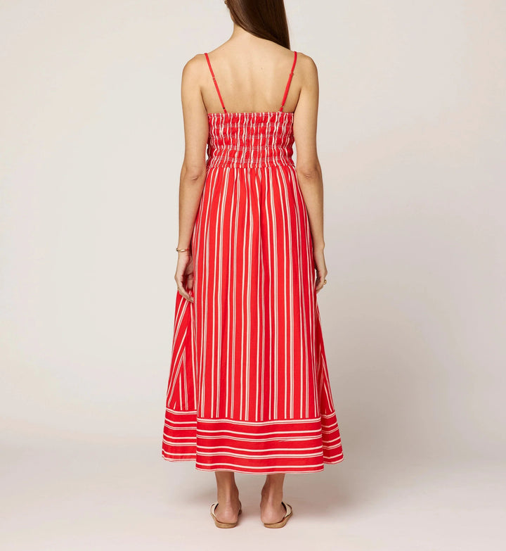 Lacey Ankle Dress - Poppy/Ivory