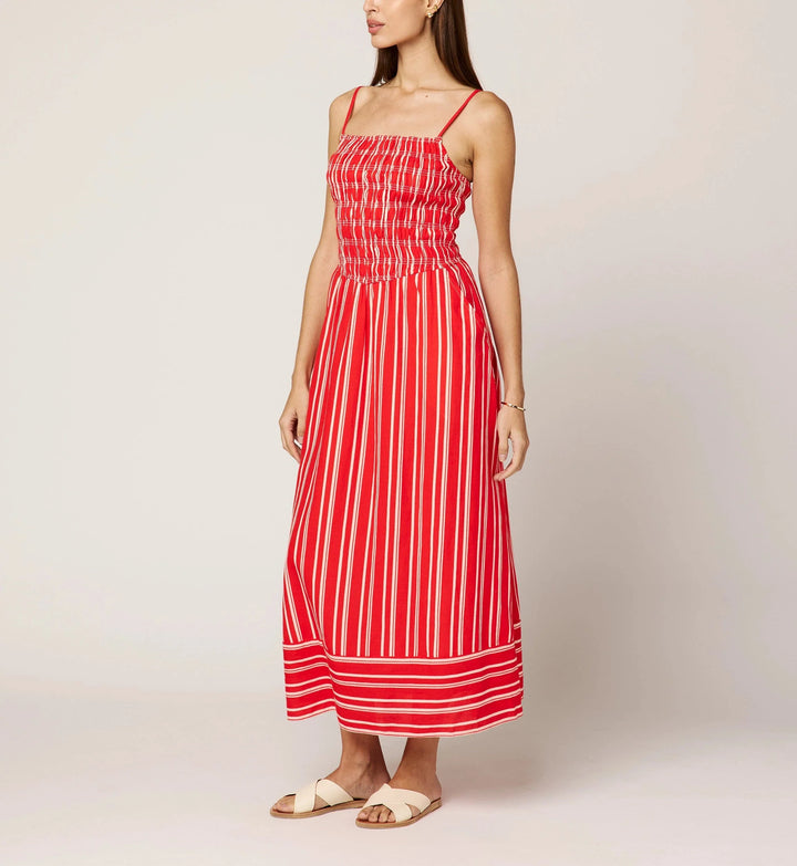 Lacey Ankle Dress - Poppy/Ivory