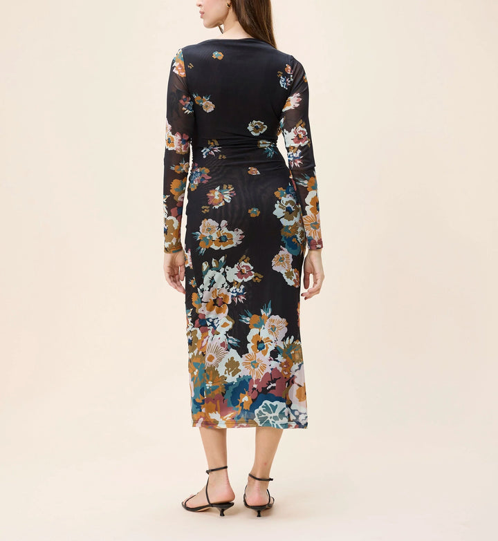 Lura Mesh Midi Dress - Vitet Floral