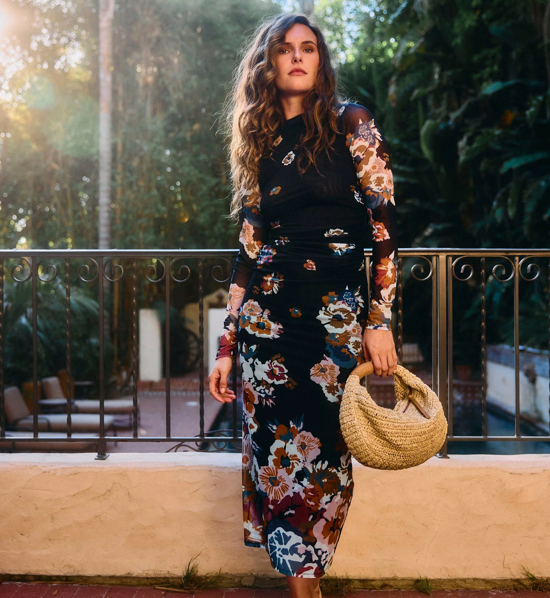 Lura Mesh Midi Dress - Vitet Floral