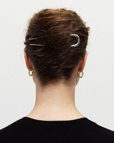 Midi Oval French Hair Pin - Gold