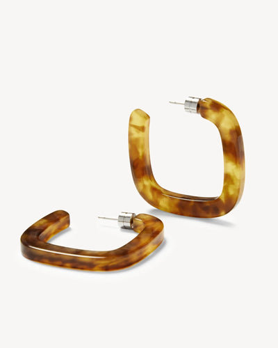 Midi Square Hoops - Modern Walnut