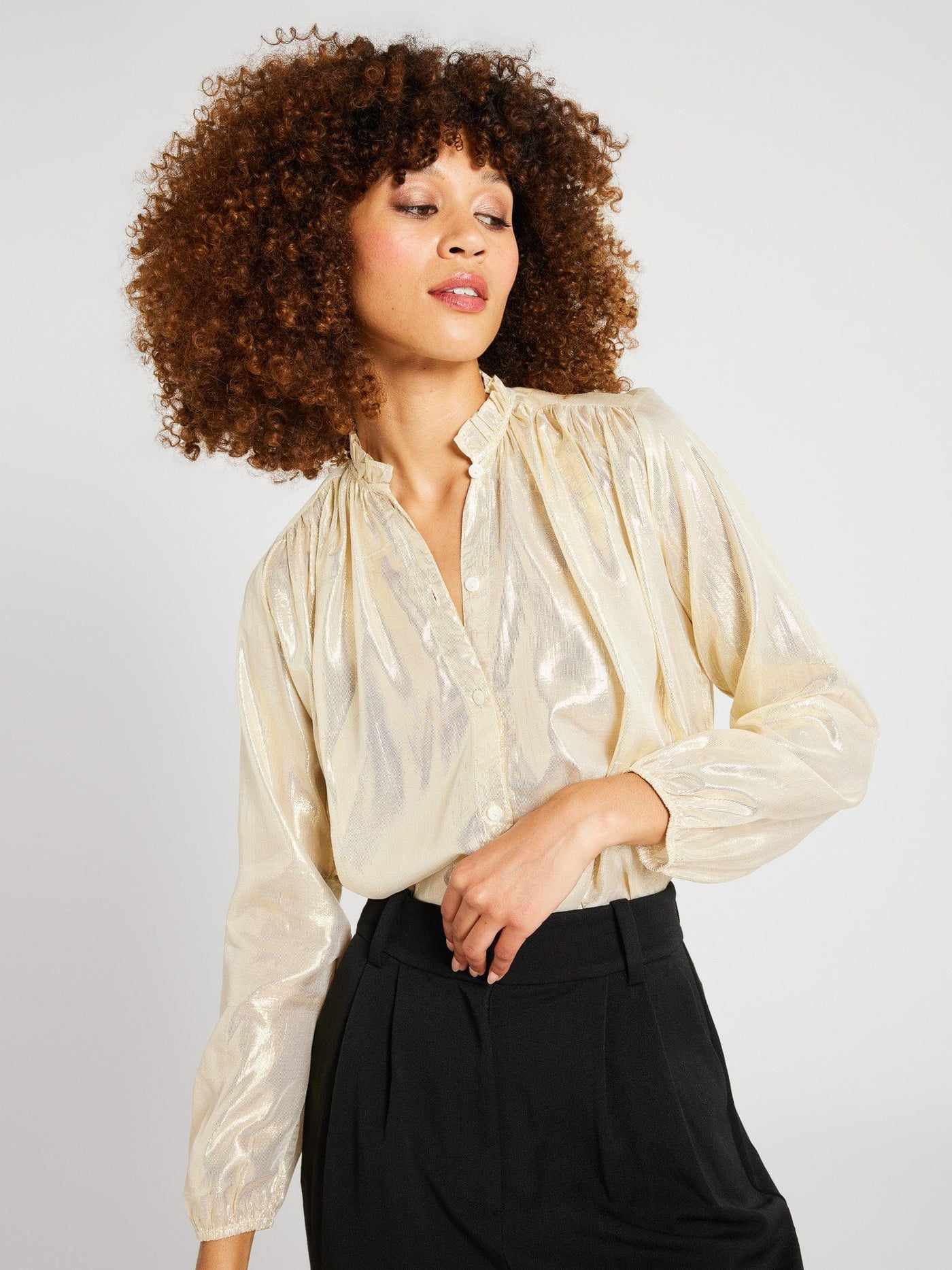 Francesca Top - Gold Lamé