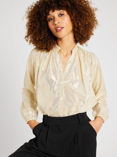 Francesca Top - Gold Lamé